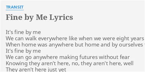 it's fine by me lyrics